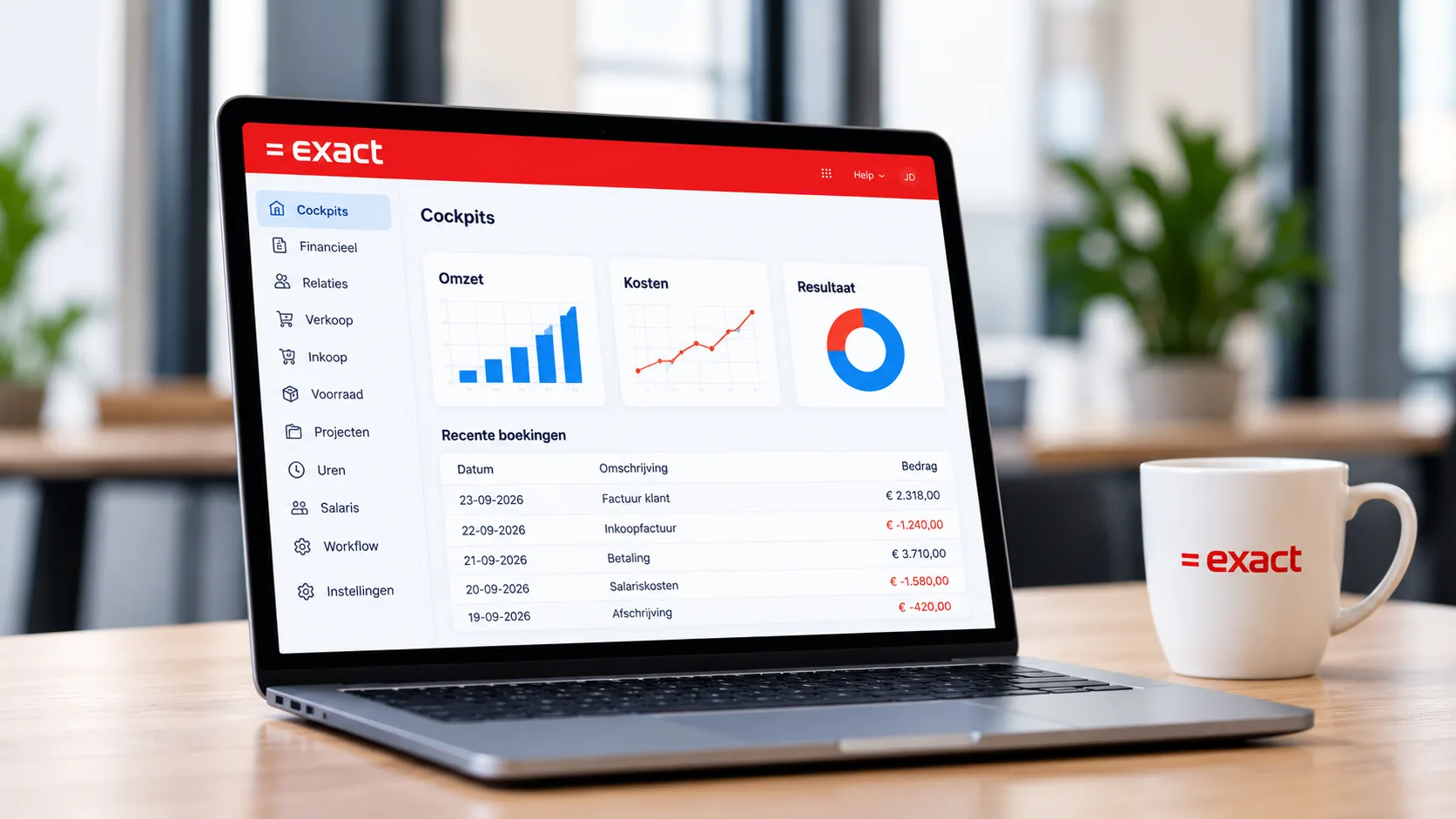 Exact dashboard in a modern office environment (2)